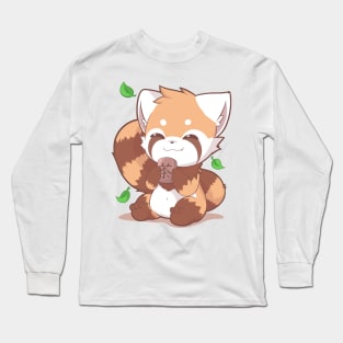 Cute chibi red panda fox Long Sleeve T-Shirt